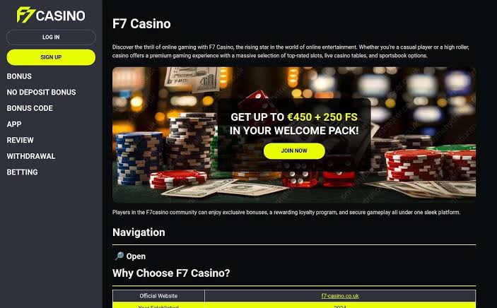 F7 Casino Site Evaluation: Gaming, Bonus Offers & Player Experience F7 Casino Site Evaluation: Gaming, Bonus Offers & Player Experience